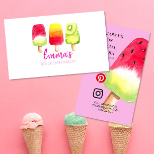 Eisdiele Party-Shop-Event Visitenkarte