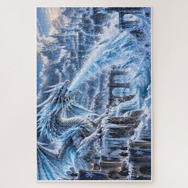 Eisdrache – Frostiger Atem Puzzle (Vertikal)