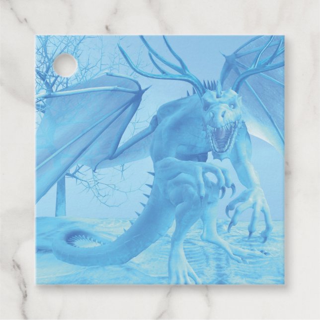 Eisdrache mit Geweih Geschenkanhänger (Vorderseite)