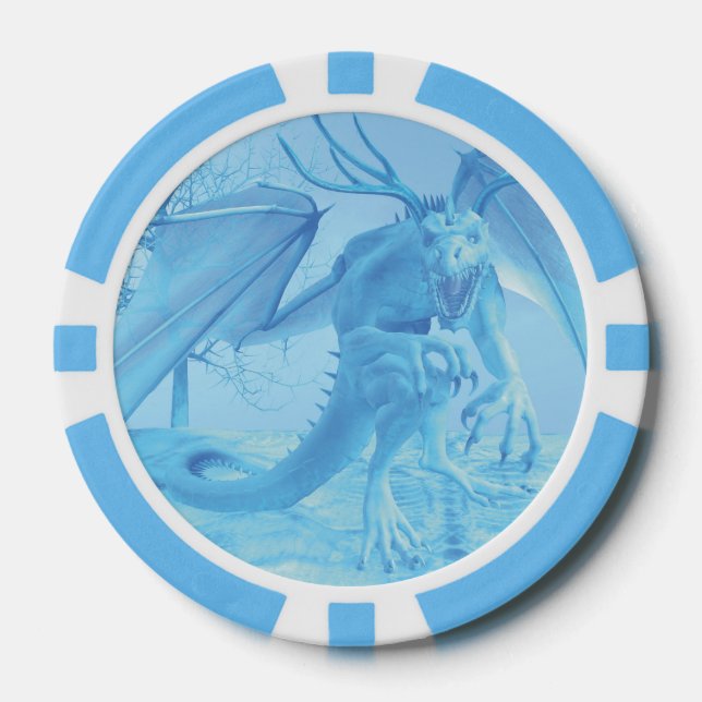 Eisdrache mit Geweih. Personalisiert Pokerchips (Vorderseite)