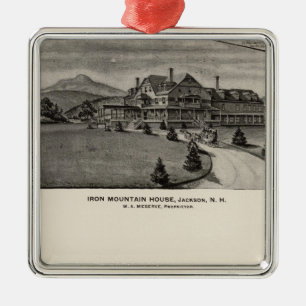 Eisen-Gebirgshaus, Jackson, NH Silbernes Ornament