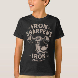 Eisen schärft Eisen Jugend Christliches Workout Fi T-Shirt