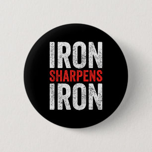 Eisen schärft Eisen Motivations-Gym-Design Button