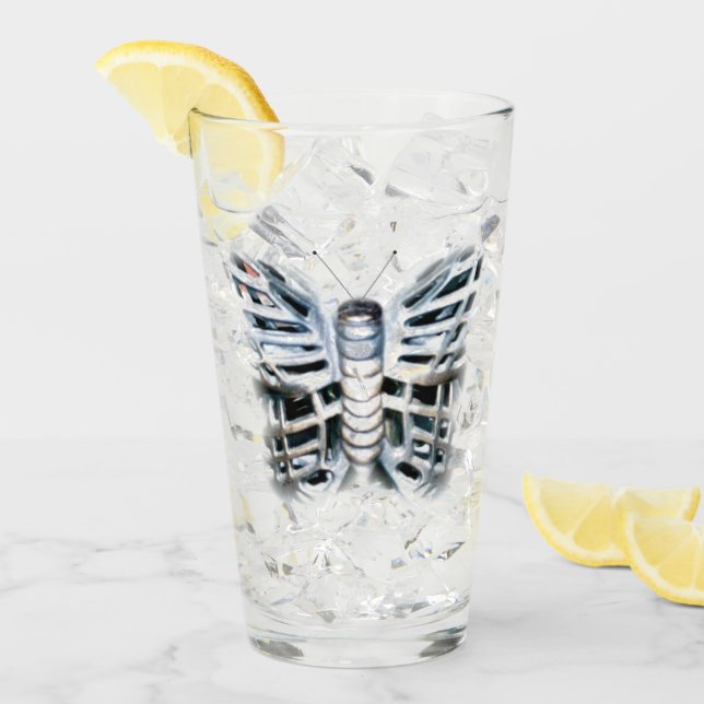 Eisen-Schmetterling Glas (Vorderseite Ice)