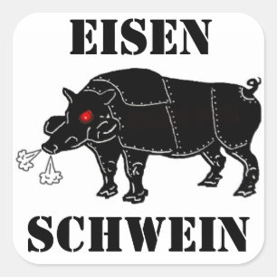 EISEN-SCHWEIN quadratischer Aufkleber