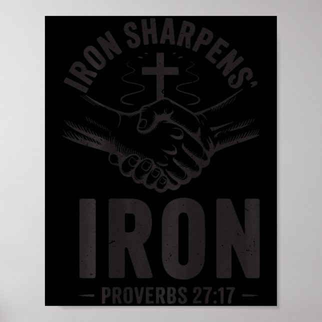 Eisen-Sharpens-Eisen-Sprichwörter 27 7 Christlich  Poster (Vorne)
