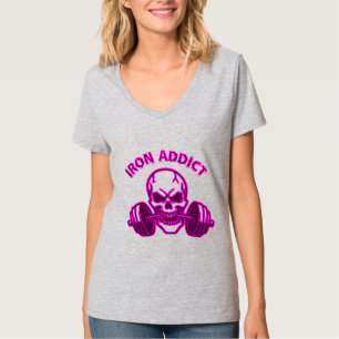 Eisen Sucht - Totenkopf Bodybuilding und Gewichthe T-Shirt
