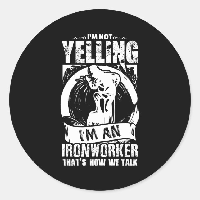 Eisenarbeiter Runder Aufkleber (Vorderseite)