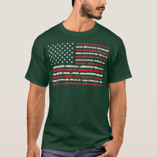 Eisenbahn - Amerikanische Flagge Vintage Lokomotiv T-Shirt