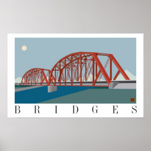 Eisenbahn Brücke-Plakat Poster
