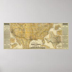 Eisenbahn, Dampferlinien Southern Pacific Company Poster