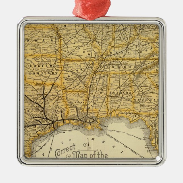 Eisenbahn, Dampferlinien Southern Pacific Company Silbernes Ornament (Vorne)