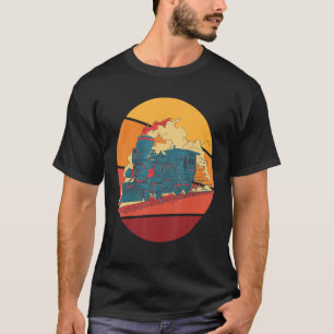 Eisenbahn-Dampflokomotive, Retro-Eisenbahn-Zugverb T-Shirt