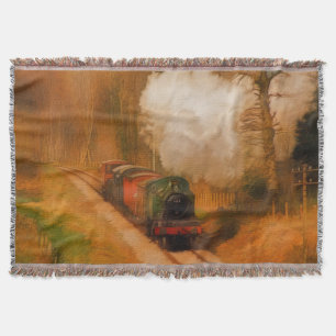 Eisenbahn-Dampfzug für Zugführer Art Rug III Decke