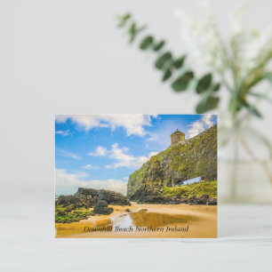 Eisenbahn durch den Sand von Downhill Beach Feiertagspostkarte