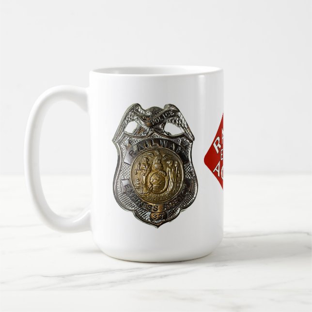 Eisenbahn-Express-Polizeiabzeichen Kaffeetasse (Links)
