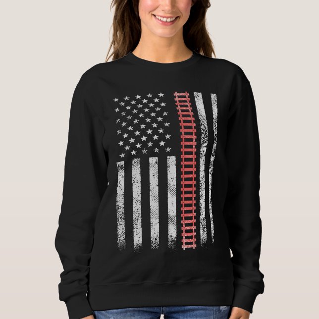 Eisenbahn Fan Modellbahn USA Ameri Sweatshirt (Vorderseite)