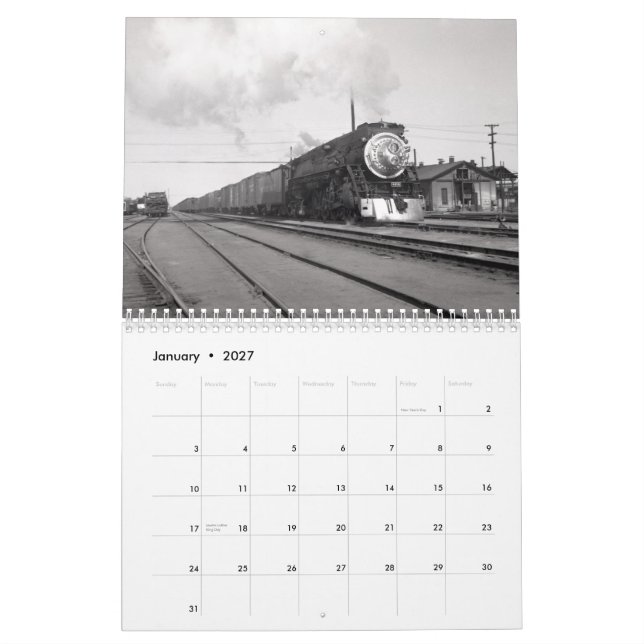 Eisenbahn-Fotografien durch Alden Armstrong Kalender (Jan 2027)