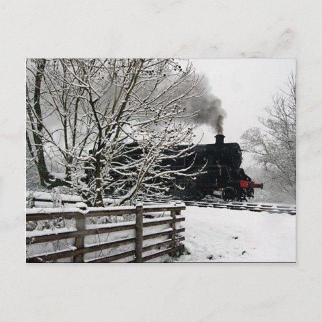 Eisenbahn im Schnee Postkarte (Vorderseite)