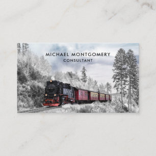 Eisenbahn im Winter-Weihnachtsszene Visitenkarte
