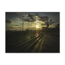 Eisenbahn in Catania bei Sonnenuntergang