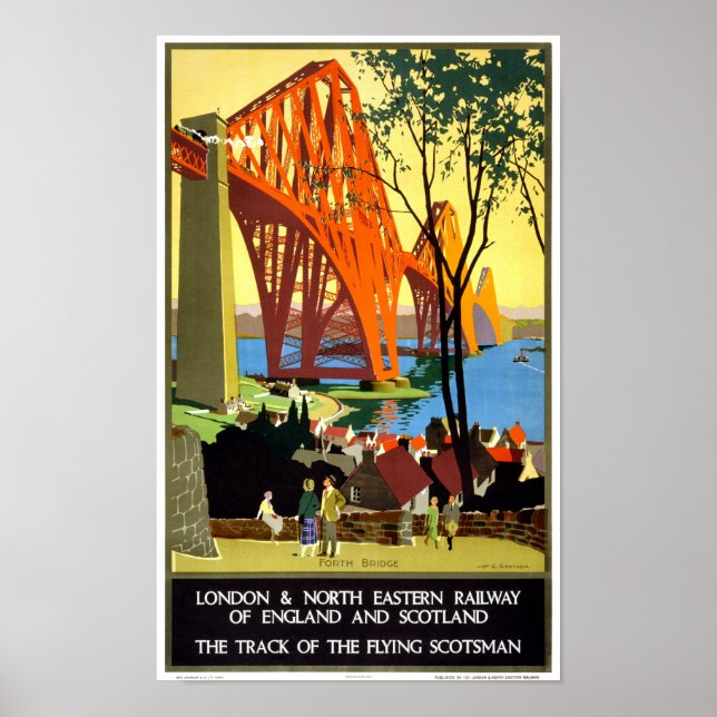 Eisenbahn in England und Schottland Vintage Poster (Vorne)