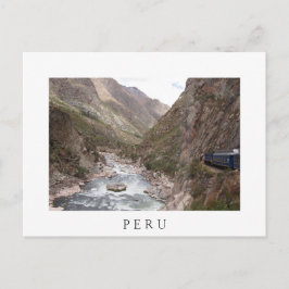 Eisenbahn Inca nach Machu Picchu, weiße Postkarte