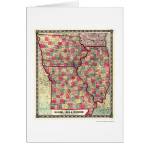 Eisenbahn-Karte 1859 Illinois Iowa Missouri