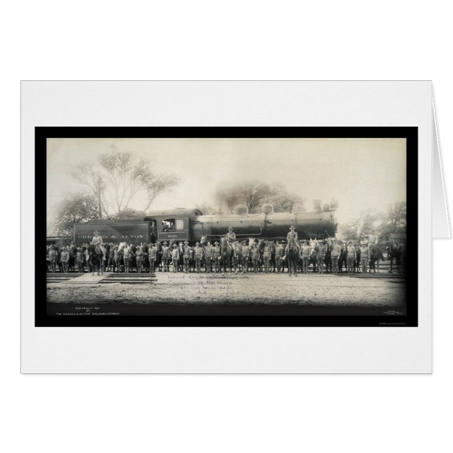 Eisenbahn & Kavallerie Foto 1907 (Vorderseite (Horizontal))
