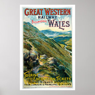 Eisenbahn Picturesque Wales England Poster