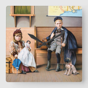 EISENBAHN-PLAKAT, 1898 QUADRATISCHE WANDUHR