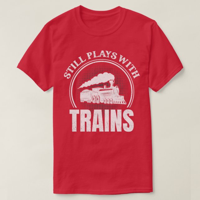Eisenbahn-Schiene bleibt mit Zügen 1 T-Shirt (Design vorne)