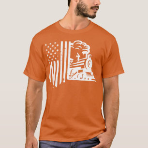 Eisenbahn-Spike amerikanische Flagge Zug Geschenk  T-Shirt