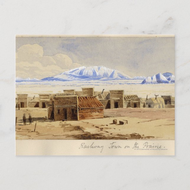 Eisenbahn Stadt am Prairie Postkarte (Vorderseite)