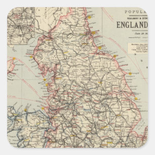 Eisenbahn, statistisches England, Wales Quadratischer Aufkleber
