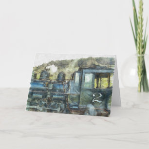 Eisenbahn-Triebwagen-Kunstkarte Feiertagskarte
