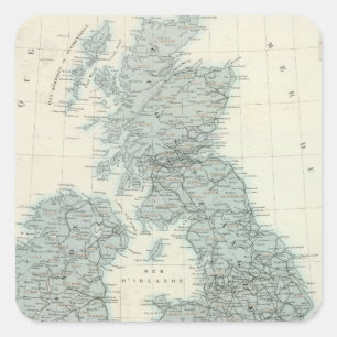 Eisenbahn und Kanäle der Britischen Inseln Quadratischer Aufkleber