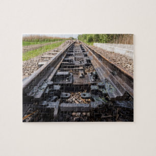 Eisenbahn verschwindet in der Ferne Puzzle