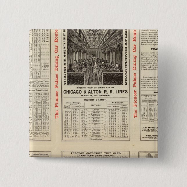 Eisenbahn von Chicago und Alton 3 Button (Vorderseite)