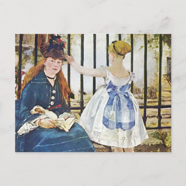 Eisenbahn von Edouard Manet Postkarte (Vorderseite)
