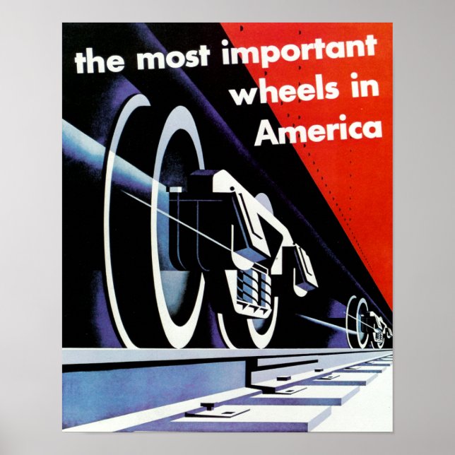Eisenbahn-wichtigste Räder in Amerika Poster (Vorne)