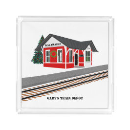 Eisenbahnbahnhof Weihnachts-Platz Akrylbahn Acryl Tablett
