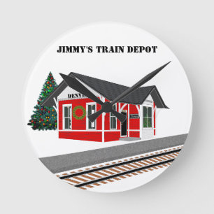 Eisenbahnbahnhof Weihnachtssaal Uhr