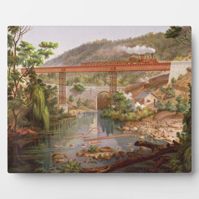 Eisenbahnbrücke in Atoyac, aus dem "Album des Mexi Fotoplatte (Vorderseite)