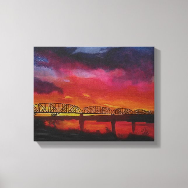 Eisenbahnbrücke Parker Arizona Leinwanddruck (Vorderseite)