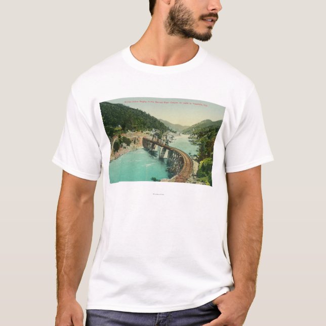 Eisenbahnbrücke über Merced Fluss T-Shirt (Vorderseite)