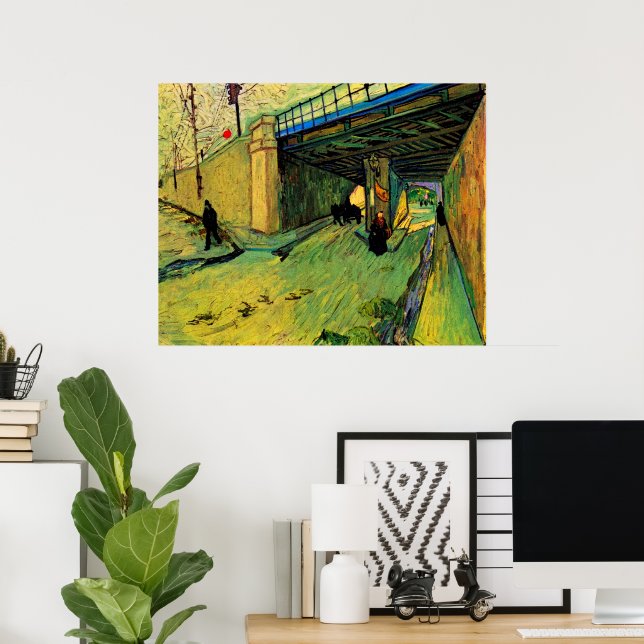 Eisenbahnbrücke über Montmajour durch Vincent van  Poster (Heimbüro)