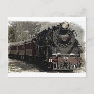 Eisenbahndekor im Vintage-Stil Postkarte
