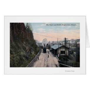 Eisenbahndepot und Bluffs City, OR