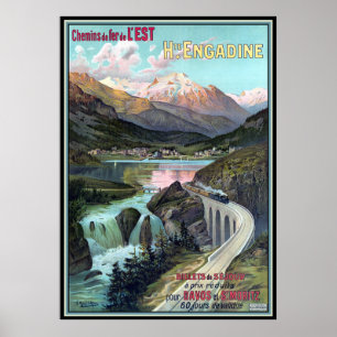 Eisenbahnen für Davos und St. Moritz Plakat